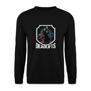 Deadlifts Gym Fitness Fun Workout - Unisex Sweatshirt - black - Front - Alina (178cm) & Michal (187cm)