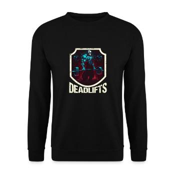 Deadlifts Gym Fitness Fun Workout - Unisex Sweatshirt - black - Front - Alina (178cm) & Michal (187cm)
