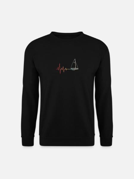Sailing Heartbeat Retro - Unisex Sweatshirt - black