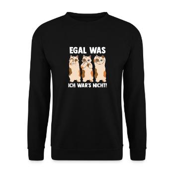 Egal was ich wars nicht Katze - Unisex Pullover - Schwarz - Vorne - Alina (178cm) & Michal (187cm)