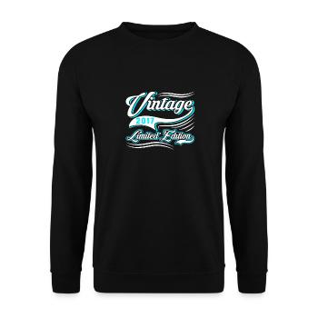 Limited Edition 2017 Vintage - Unisex Pullover - Schwarz - Vorne - Alina (178cm) & Michal (187cm)
