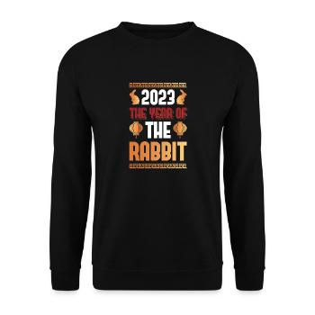 2023 L’année du zodiaque chinois lapin - Sweat-shirt Unisexe - noir - Devant - Alina (178cm) & Michal (187cm)