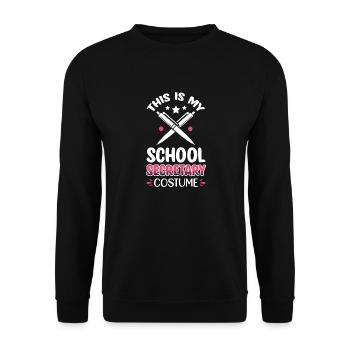 Das ist mein Schulsekretär Kostüm - Unisex Pullover - Schwarz - Vorne - Alina (178cm) & Michal (187cm)
