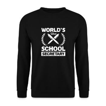 Die beste Schulsekretärin der Welt - Unisex Pullover - Schwarz - Vorne - Alina (178cm) & Michal (187cm)