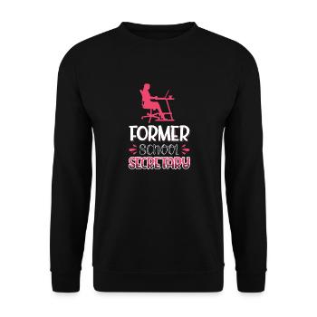 Ehemalige Schulsekretärin - Unisex Pullover - Schwarz - Vorne - Alina (178cm) & Michal (187cm)