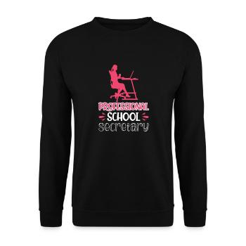 Sekretärin der Berufsschule - Unisex Pullover - Schwarz - Vorne - Alina (178cm) & Michal (187cm)