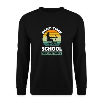 Schulsekretärin Teilzeit - Unisex Pullover - Schwarz - Vorne - Alina (178cm) & Michal (187cm)