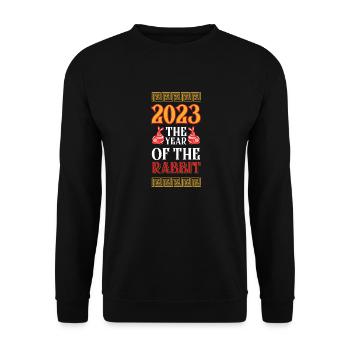 2023 L’année du zodiaque chinois lapin - Sweat-shirt Unisexe - noir - Devant - Alina (178cm) & Michal (187cm)