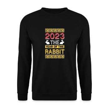 2023 L’année du zodiaque chinois lapin - Sweat-shirt Unisexe - noir - Devant - Alina (178cm) & Michal (187cm)