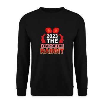 2023 L’année du zodiaque chinois lapin - Sweat-shirt Unisexe - noir - Devant - Alina (178cm) & Michal (187cm)