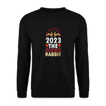 2023 The year of the rabbit Chinese Zodiac - Unisex Sweatshirt - black - Front - Alina (178cm) & Michal (187cm)