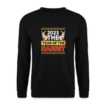 2023 The year of the rabbit Chinese Zodiac - Unisex Sweatshirt - black - Front - Alina (178cm) & Michal (187cm)