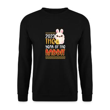 2023 The year of the rabbit Chinese Zodiac - Unisex Sweatshirt - black - Front - Alina (178cm) & Michal (187cm)