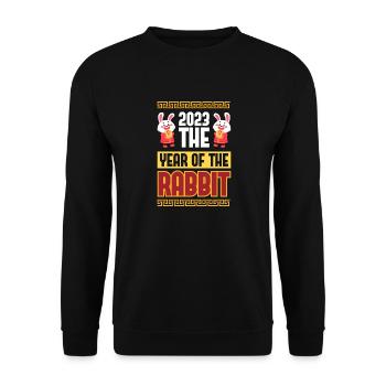 2023 The year of the rabbit Chinese Zodiac - Unisex Sweatshirt - black - Front - Alina (178cm) & Michal (187cm)