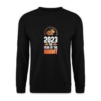 2023 The year of the rabbit Chinese Zodiac - Unisex Sweatshirt - black - Front - Alina (178cm) & Michal (187cm)