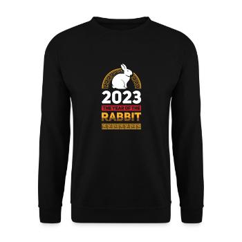 2023 The year of the rabbit Chinese Zodiac - Unisex Sweatshirt - black - Front - Alina (178cm) & Michal (187cm)