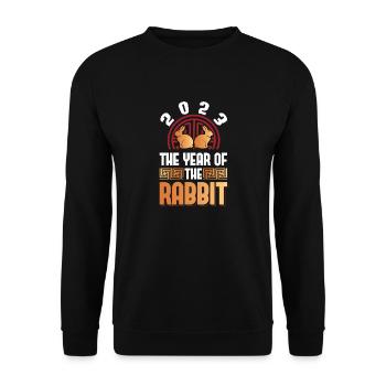 2023 The year of the rabbit Chinese Zodiac - Unisex Sweatshirt - black - Front - Alina (178cm) & Michal (187cm)