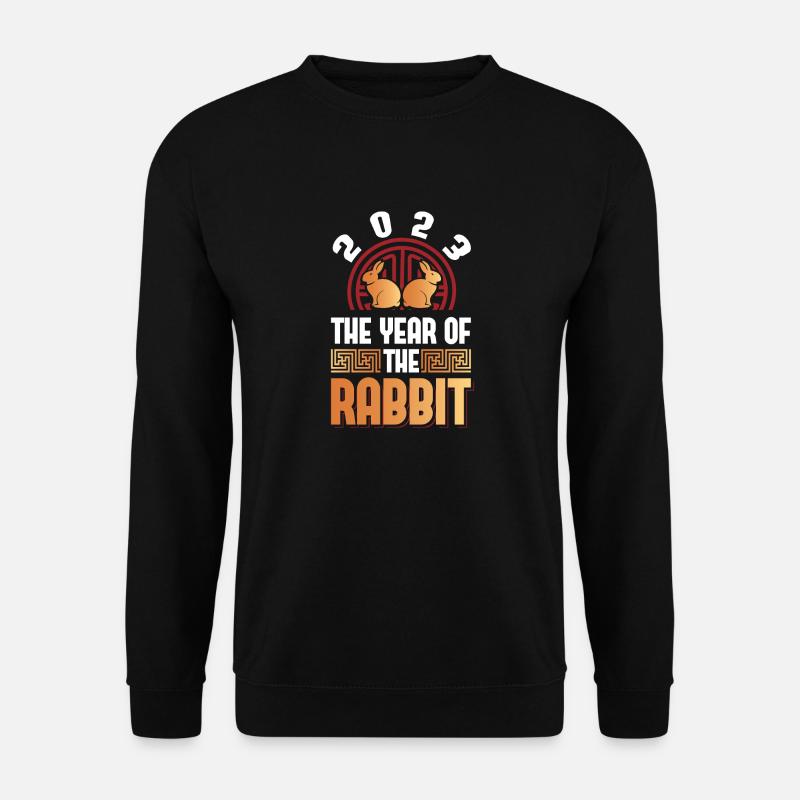 2023 Das Jahr des Kaninchens Chinesischer Tierkreis - Unisex Pullover - Schwarz