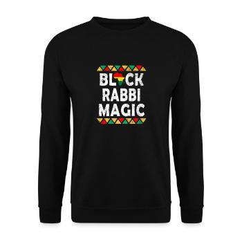 Noir Rabbi Magie Mélanine Fierté Histoire des Noirs - Sweat-shirt Unisexe - noir - Devant - Alina (178cm) & Michal (187cm)