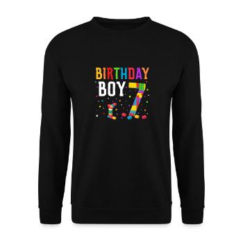 Blocs de construction enfant anniversaire 7 ans - Sweat-shirt Unisexe - noir - Devant - Alina (178cm) & Michal (187cm)