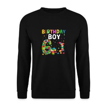 Blocs de construction enfant anniversaire 6 ans - Sweat-shirt Unisexe - noir - Devant - Alina (178cm) & Michal (187cm)
