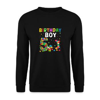 Blocs de construction enfant anniversaire 5 ans - Sweat-shirt Unisexe - noir - Devant - Alina (178cm) & Michal (187cm)