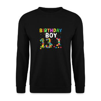 Blocs de construction enfant anniversaire 10 ans - Sweat-shirt Unisexe - noir - Devant - Alina (178cm) & Michal (187cm)