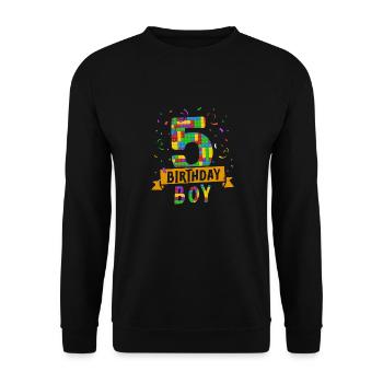 Blocs de construction enfant anniversaire 5 ans - Sweat-shirt Unisexe - noir - Devant - Alina (178cm) & Michal (187cm)