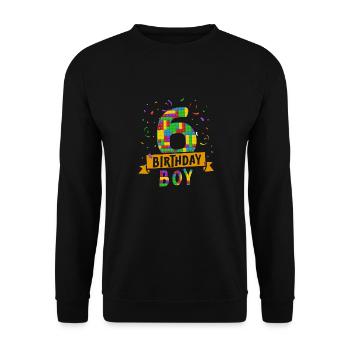 Blocs de construction enfant anniversaire 6 ans - Sweat-shirt Unisexe - noir - Devant - Alina (178cm) & Michal (187cm)