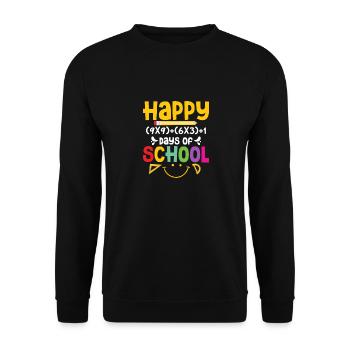 Joyeux (9x9)+(6x3)+1 jours d’école scolaire - Sweat-shirt Unisexe - noir - Devant - Alina (178cm) & Michal (187cm)