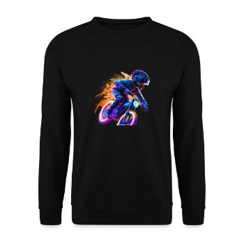 Jeune moto BMX afro-allemand afro-américain bi - Sweat-shirt Unisexe - noir - Devant - Alina (178cm) & Michal (187cm)