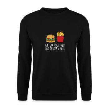 Drôle de citation de hamburger Cheeseburger Lover - Sweat-shirt Unisexe - noir - Devant - Alina (178cm) & Michal (187cm)