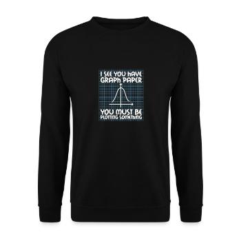 I See You Have Graph Paper Math Teacher School - Unisex Pullover - Schwarz - Vorne - Alina (178cm) & Michal (187cm)