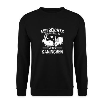 Süßer Hasen Spruch Kaninchen Haustier Hasen Mama - Unisex Pullover - Schwarz - Vorne - Alina (178cm) & Michal (187cm)