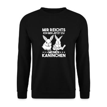 Mir Reichts Ich Geh Zu Meinen Hasen Kaninchen - Unisex Pullover - Schwarz - Vorne - Alina (178cm) & Michal (187cm)