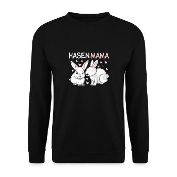 Hasen Mama Motiv Niedliches Häschen Motiv Für - Unisex Pullover - Schwarz - Vorne - Alina (178cm) & Michal (187cm)