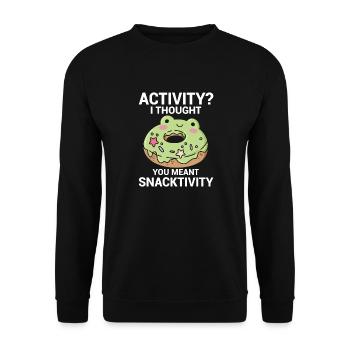 Activité Je pensais que vous vouliez dire grignotation - Sweat-shirt Unisexe - noir - Devant - Alina (178cm) & Michal (187cm)