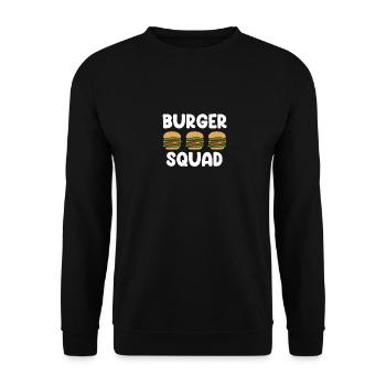 Cheeseburger Fast Food Burger Liebhaber - Unisex Pullover - Schwarz - Vorne - Alina (178cm) & Michal (187cm)
