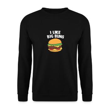 Cheeseburger Fast Food Burger Liebhaber - Unisex Pullover - Schwarz - Vorne - Alina (178cm) & Michal (187cm)