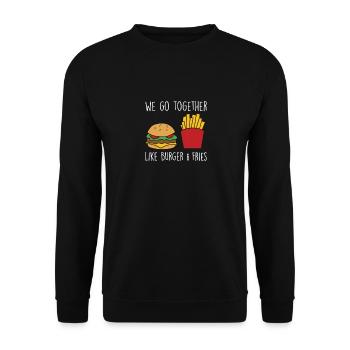 Cheeseburger Fast Food Burger Liebhaber - Unisex Pullover - Schwarz - Vorne - Alina (178cm) & Michal (187cm)