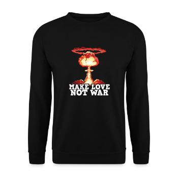 MakeLove, NotWar - Sweat-shirt Unisexe - noir - Devant - Alina (178cm) & Michal (187cm)