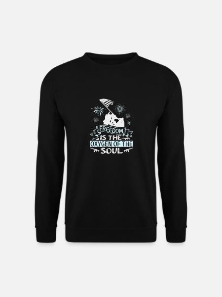 FREEDOM IS THE OXYGEN OF THE SOUL - Unisex Sweatshirt - black