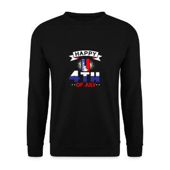HAPPY 4TH OF JULI USA - Unisex Pullover - Schwarz - Vorne - Alina (178cm) & Michal (187cm)