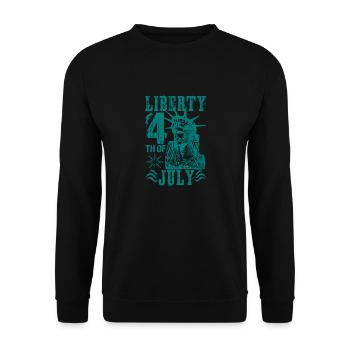 LIBERTY 4. JULI - Unisex Pullover - Schwarz - Vorne - Alina (178cm) & Michal (187cm)