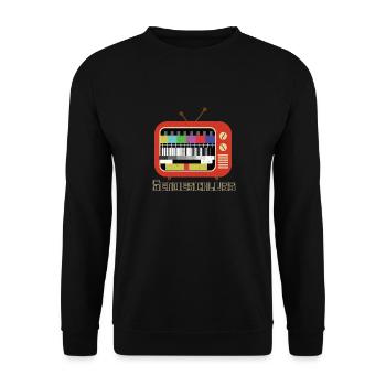 Testbild Retro 80er 90er Motto-Party - Unisex Pullover - Schwarz - Vorne - Alina (178cm) & Michal (187cm)