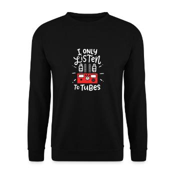 Analog Vacuum Tube Retro 80s 90s Theme Party - Unisex Sweatshirt - black - Front - Alina (178cm) & Michal (187cm)
