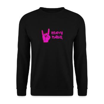 Rockerbraut Heavy Mädel Metal Musik Rockerin - Unisex Pullover - Schwarz - Vorne - Alina (178cm) & Michal (187cm)