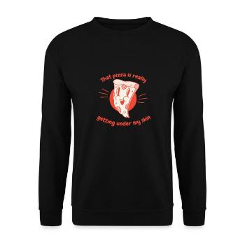 Cette pizza me met vraiment sous la peau drôle - Sweat-shirt Unisexe - noir - Devant - Alina (178cm) & Michal (187cm)