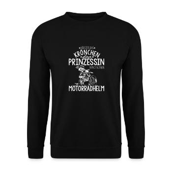 Vergiss das Krönchen Diese Prinzessin Trägt Motorr - Unisex Pullover - Schwarz - Vorne - Alina (178cm) & Michal (187cm)