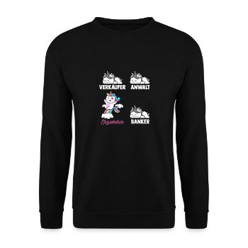 Erzieherin Kita Kiga Kindergarten Tagesmutter Erzi - Unisex Pullover - Schwarz - Vorne - Alina (178cm) & Michal (187cm)
